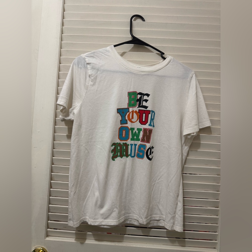 Forever 21 White T-Shirt with Black Text